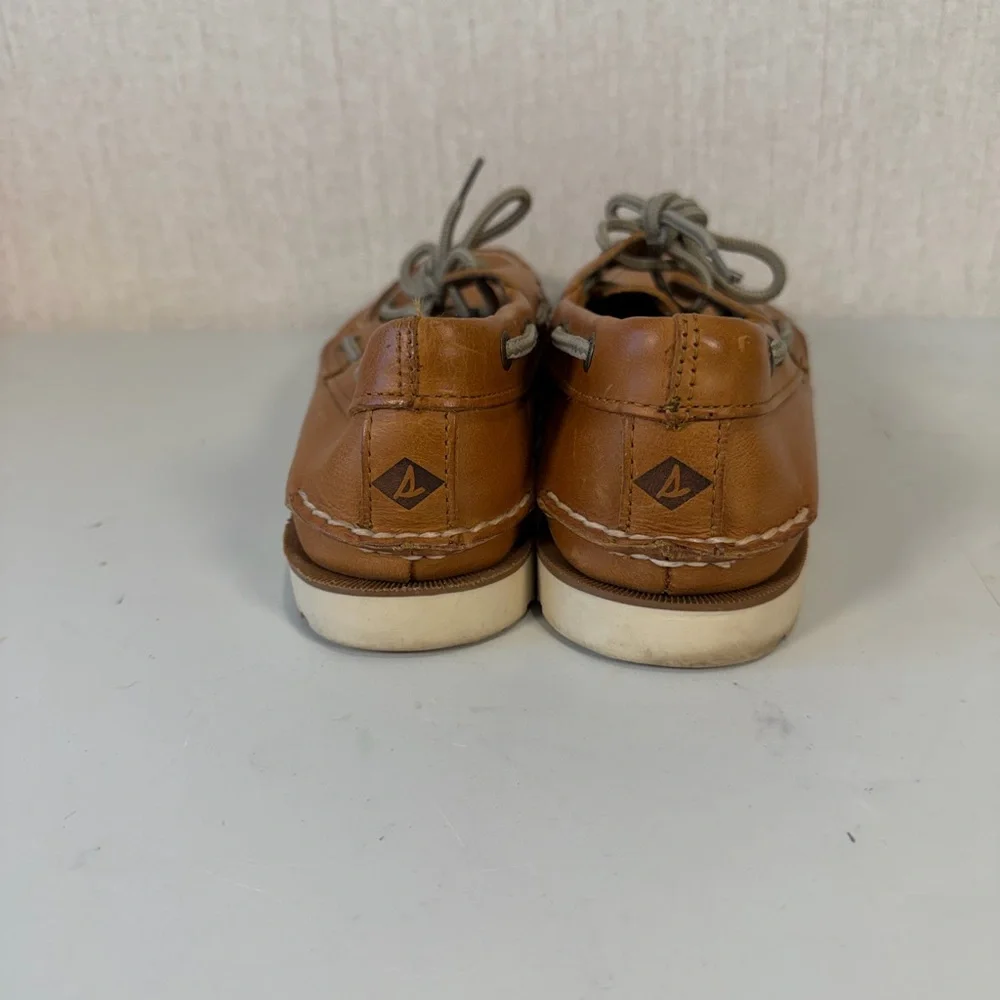 Sperry Top Sider STS12002 Brown Leather Boat‎ Shoes Lace Up Men's Size 9.5M